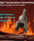 Heavy duty strut socket adapter forged from heat treated alloy steel with high temperature quenching, close-up view.