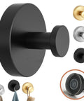 Heavy Duty No Drill Suction Cup Hooks For Shower And Bathroom, 304 stainless steel in black, gold, and silver, holds towels