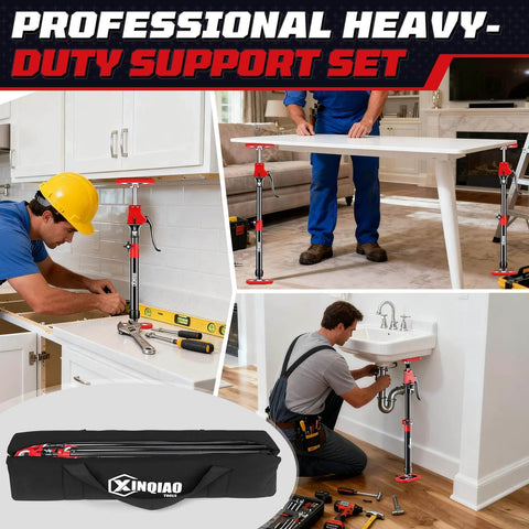 ✝️ Cabinet Jacks for Installing Cabinets, Heavy Duty Third Hand Tools Adjustable Support Pole from 18.5 in to 29.5 in, 2 PCS