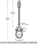 6 Pack Wood Beam And I Beam Hanger Set Swing Hook dimensions, stainless steel, 7 inch length, anti-rust, illustration with measurements