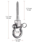 Dimensions of Heavy Duty Swing Hangers Stainless Steel 2 Pack 1800 Lb Capacity Indoor Outdoor