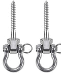 Heavy Duty Swing Hangers Stainless Steel 2 Pack 1800 Lb Capacity Indoor Outdoor, front view of two rustproof hangers