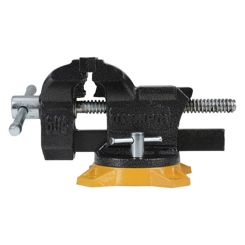 4-Inch Bench Vise for Workshop Use With 270-Degree Swivel Base, Heavy Duty 4-Lug Base, side view