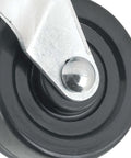 Close-up of 3 Inch Heavy Duty Rubber Caster Wheel with Swivel Top Plate, Single Plate Mount Caster, 225lb Load Capacity