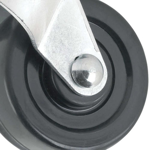 Close-up of 3 Inch Heavy Duty Rubber Caster Wheel with Swivel Top Plate, Single Plate Mount Caster, 225lb Load Capacity