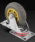 Heavy Duty Swivel Rubber Plate Caster Wheel, Industrial Furniture & Workbench Castor with Tire Tread, Silent Double Bearing Design