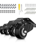 Two Inch Heavy Duty Caster Wheels Set Of Four With Brakes Locking Industrial Swivel Top Plate Casters for furniture and carts