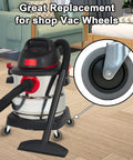 Shop vac with inset showing Heavy Duty Stem Caster Wheels 7 16 Inch Stem Diameter Swivel Rubber Casters TPR Replacement Wheels 4 Pack For Mop Buckets Utility Carts Shop Vac Grills And More Each Supports Up To 200 Lbs. on hardwood floor.