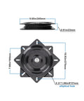 Heavy Duty Square Swivel Plate Replacement For Bar Stools And Chairs With Full Ball Bearings Steel Plate 9.65 Inch Square