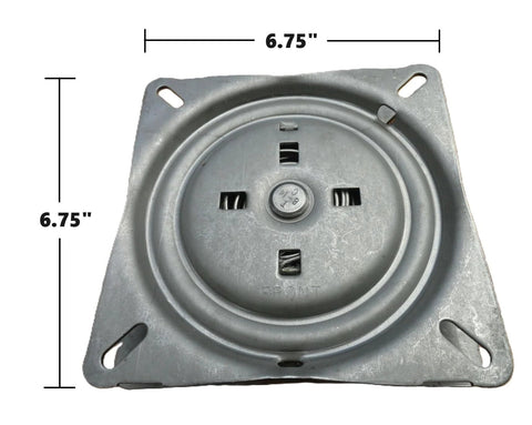 Heavy Duty Bar Stool Swivel Plate With Memory Spring Return, 6.75 Inch Square Flat Mechanism, 51 Ball Bearings by Trendler Inc