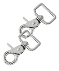 Heavy Duty Swivel Snap Hooks 2.24 Inch Length With 360 Degree Tangle Free Swivel Pack Of 10 for leashes and gear, front view.