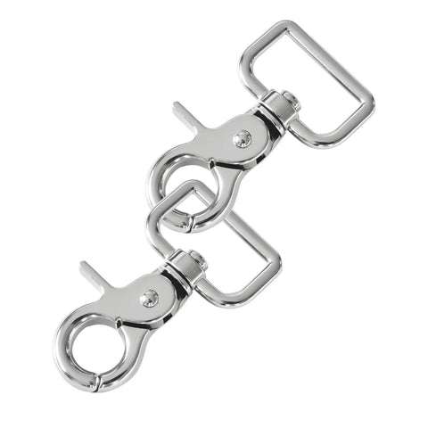 Heavy Duty Swivel Snap Hooks 2.24 Inch Length With 360 Degree Tangle Free Swivel Pack Of 10 for leashes and gear, front view.