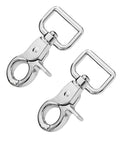 Heavy Duty Swivel Snap Hooks 2.24 Inch Length With 360 Degree Tangle Free Swivel Pack Of 10 for leashes, showing two metal hooks