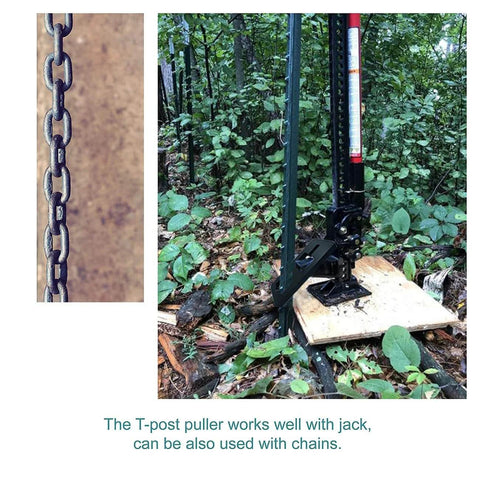 Heavy Duty T Post Puller 13.3mm Thick Steel For Pulling T Posts Using Chains S Hooks Jacks And Tractor Buckets in forest setting