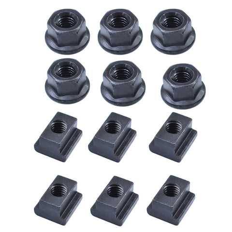 Flange nuts and T-nuts from Heavy Duty 58 Piece T Slot Hold Down Clamp Kit Pro Grade For Milling Machines Seven Sixteenth Inch Set