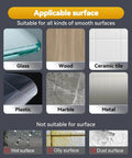 Image showing surfaces suitable for Heavy Duty Double Sided Tape: glass, wood, ceramic tile, plastic, marble, metal; not suitable for wet, oily, or dusty surfaces.