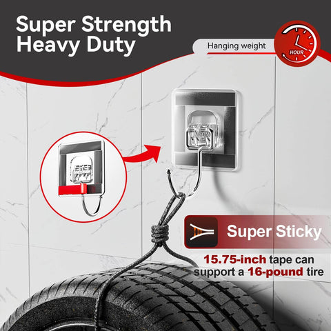 Beefy Heavy Duty Double Sided Car Tape holding a hanging tire, showcasing super strength and high temperature resistance.
