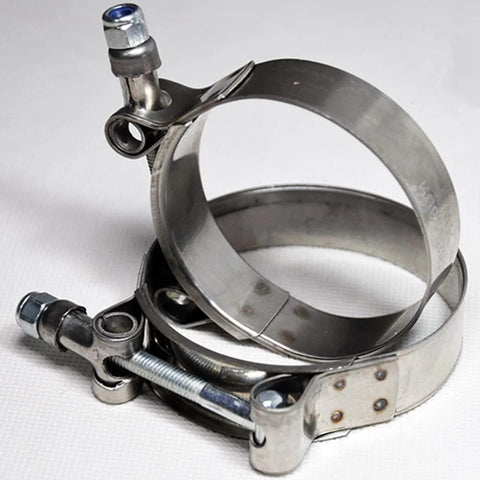 TBolt Hose Clamp Heavy Duty Adjustable Clip For 3 Inch Hose ID Stainless Steel Bolt Band Floating Bridge Nylon Insert Locknut 72mm To 80mm 2 Pack