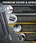 Heavy Duty 2 Pack 16 Inch Double Tender Spring Kit With 3-In-One Hose Holder And 3-Hole Clamp For Semi Trucks And Trailers, features detailed view with hooks on road background