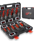 Heavy Duty Thread Repair Kit For Automotive And Plumbing, 261 Piece HSS Drill Helicoil Set, open case with tools, Tailug