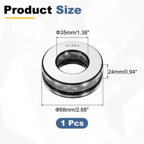 Heavy Duty Thrust Ball Bearing Uxcell For Machinery And DIY Projects With 35mm Bore 68mm Outer Diameter 24mm Thick 51307