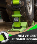 Heavy Duty Wheel Chock Tie Down Straps Set Two Pack with 4,400 Lb Max Break Strength and 2 Inch by 6 Foot Trailer Tire Straps for ATVs