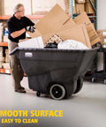 Heavy Duty Tilt Dump Truck Cart For 450 Lb Loads With Wheels Ideal For Trash And Recycling In Construction And Industrial Environments Rubbermaid Commercial Tilt Dump Truck Half Cubic Yard Capacity Through Doors Elevators
