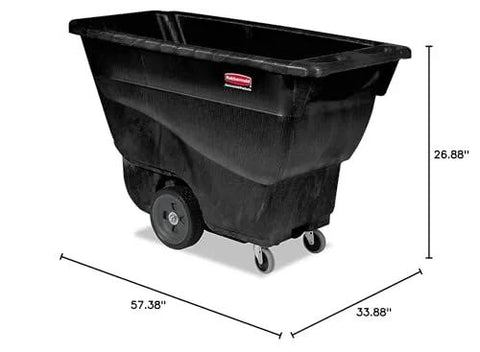 Heavy Duty Tilt Dump Truck Cart For 450 Lb Loads With Wheels Ideal For Trash And Recycling In Construction And Industrial Environments Rubbermaid Commercial Tilt Dump Truck Half Cubic Yard Capacity Through Doors Elevators