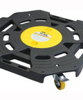 Heavy Duty Tire Dolly - 300 lb Capacity Rolling Wheel Dolly with 4 Swivel Casters, black and yellow design.