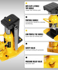 Heavy Duty Toe Jack 2.5 Ton With 5 Ton Top Lift For Cars And Machinery, Air Hydraulic Claw Jack, Low Profile Workhorse