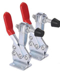 Heavy Duty Toggle Clamp 225D 500 Lb Holding Capacity Quick Release Horizontal Hold Down Clamp Two Pack with red handles