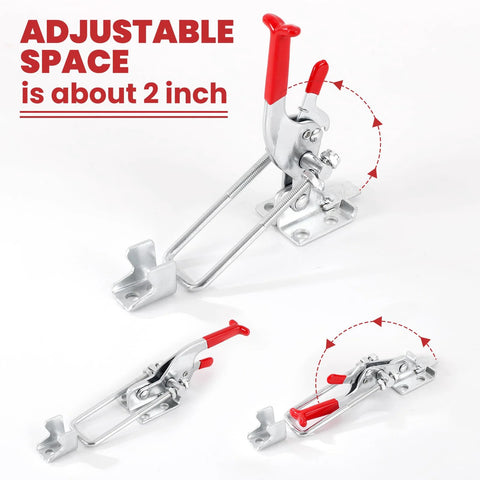 8 Pack Heavy Duty Toggle Clamp Latches 431 Type Up To 2000 Lbs Holding Capacity, Adjustable U Bolt Self Lock Design