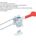 Heavy Duty Toggle Clamp Latch With 90 Degree Adjustable Pull And Quick Release Hasp, iron material, side view