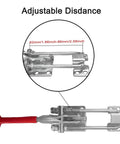 Heavy Duty Toggle Clamp Latch U Bolt Self Lock 2000 Lbs Holding Capacity Adjustable latch with close-up measurement detail