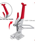 Heavy Duty Toggle Clamp Latch U Bolt Self Lock 2000 Lbs Holding Capacity with red rubber anti-slip handle, side view