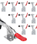 Heavy Duty 10 Pack Toggle Clamps for Woodworking and Welding with Quick Release Horizontal Hold Down Clamps and Rubber Tip