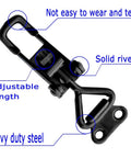 Heavy duty toggle latch clamp with rust resistant carbon steel, adjustable pull action and 360lb capacity, close-up view
