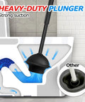 2 Pack 2 In 1 Toilet Brush And Plunger Set With Extended Handle for Easy Cleaning inside toilet, showing strong suction.