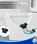 Heavy-duty plunger in action from 2 In 1 Toilet Plunger And Bowl Brush Set For Super Easy Bathroom Cleanup With Space Saving Dual Compartment Holder White Finish Designed For Fast Grime Busting And Tidy Bathrooms Great For Homes Apartments And Dorms MR.SIGA