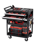 Heavy Duty 5 Tier Rolling Tool Cart With 400 Lb Capacity, Locking Drawers, Pegboard Side Panels, And Smooth Glide Drawers For Garage, Workshop Or Repair Shop VEVOR