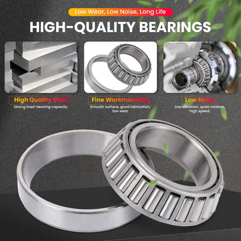 Heavy Duty Boat Trailer Bearing Kit Fits 1 3 8 Inch To 1 1 16 Inch Axles 3500 Lb Capacity One Point Seven One Nine Inch Grease Seal L68149 L44649 Spindle Compatible Includes 2 Sets Chrome Steel Bearings For Built To Last Durability And Quiet Operation showing chrome steel bearings illustration