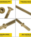 Heavy Duty Trailer Deck Screws Kit With 130 Pcs T25 Star Bits Reamer Tek Screws For Wood To Metal Bonding Self Tapping Screws