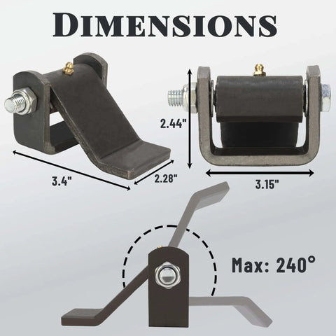 Dimensions of Heavy Duty Trailer Hinges With Grease Zerk For Dump Truck Gates And BBQ Smokers 4 Pack Pig Iron Construction