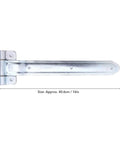 Side view of a Heavy Duty Trailer Hinge Strap Offset Bent Metal for Enclosed Cargo Utility RV Doors, 16-inch durable construction.