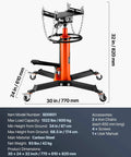 Beefy Transmission Jack With 1322 Lb Capacity For Cars And Light Trucks, 32 To 67 Inches Hydraulic Lift By VEVOR, side view