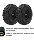 Treaded off-road tires and mechanical pulley bearing for chain drive equipment and vehicles.