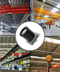 2 Pack Trolley Roller Wheels Limit Blocks For Strut Channel And Unistrut Sliding Doors in industrial setting.