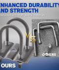 Heavy-duty trailer U-bolts mounting kit for 3 inch round axles, includes four 7 inch U-bolts, two plates, eight 1/2-20 nuts