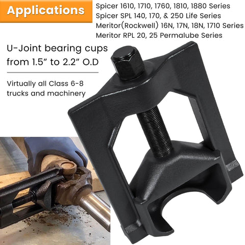 Beefy Heavy Duty Universal Joint Puller Kit for Automotive U Joint Extractor and Removal Press Tool, 1.5 to 2.2 Inch OD Applications