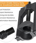 Beefy Heavy Duty Universal Joint Puller Kit in black anodized carbon steel for U-joint extraction 1.5 to 2.2 inch cups